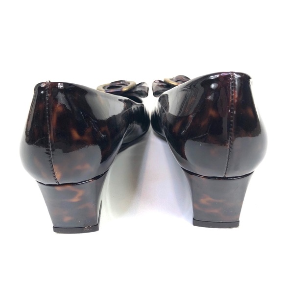 Stuart Weitzman Cognac Brown Tartaruga Wedge Pump - Picture 3 of 12